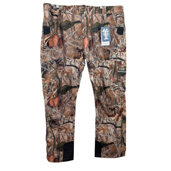 BassDash Men's Camo Pants Walker Waterproof 42x32 Hunting Fishing Ankle Zip NWT - Picture 1 of 16